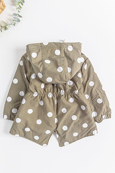 Babymod Παιδικό παλτό βροχής για κορίτσια με βελούδινη επένδυση με πουά σχέδιο