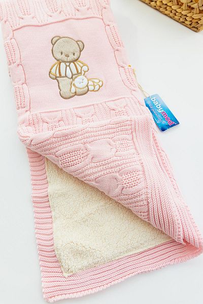 Babymod Teddy Bear Figured Knitwear Baby Blanket