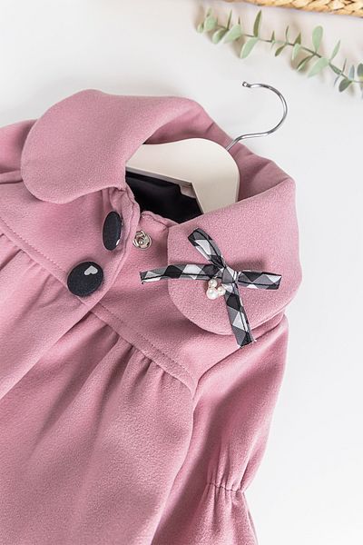 Babymod Baby Girl Coat with Balloon Sleeves and Collar