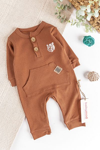 Babymod Natural Tiger Figured Baby Boy Jumpsuit