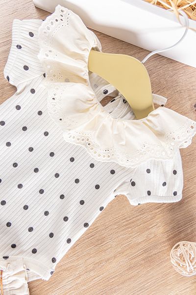 Babymod Polka Dot Patterned Laced 2-Piece Baby Girl Rompers Set