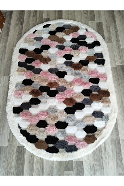 KuzeyCarpet multi karışık renkli peluş halı