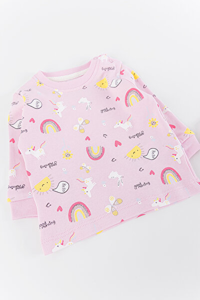 Babymod Rainbow Patterned 2-Piece Baby Girl Body Sweat Set