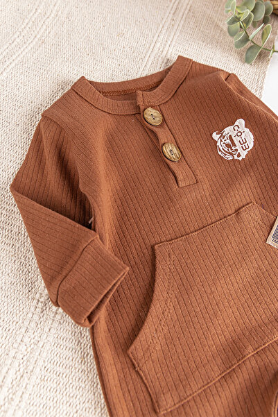 Babymod Natural Tiger Figured Baby Boy Jumpsuit