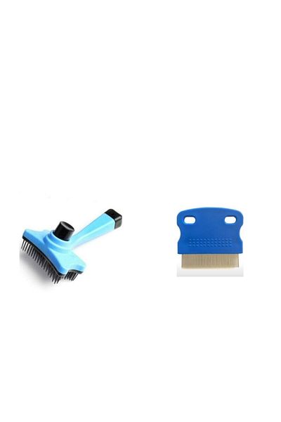 CMT Automatic Cleaning Feather Collector Comb with Keys Push Scratch + Lice Flea Tick Comb