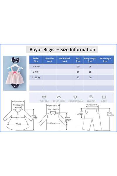Babymod Kız Bebek Elbise Puantiye Bandanalı Üçlü Elbise Seti