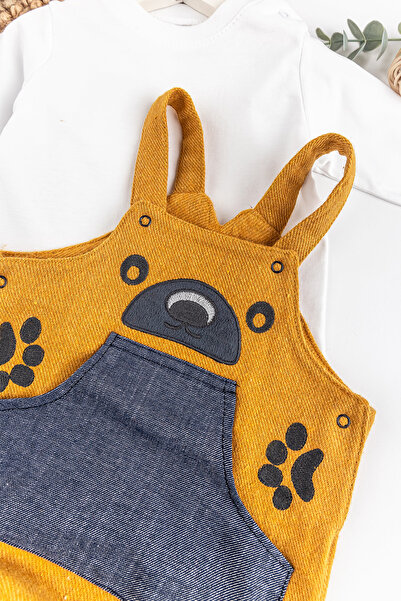 Babymod Teddy Bear Embroidered Baby Boy Jumpsuit Salopet Set