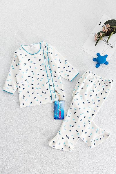 Babymod Front Snap Paw Patterned Double Baby Set