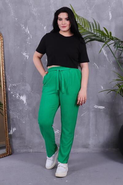 Siyezen Plus Size Wrapped Fabric Pocket Trousers