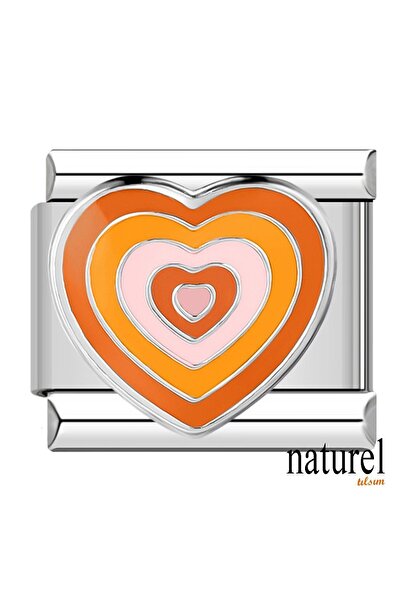 Naturel Tılsım İtalyan Paslanmaz Çelik 9mm Kalp Charm