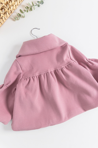 Babymod Baby Girl Coat with Balloon Sleeves and Collar