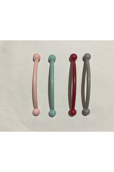 SGS Closet Drawer Handle Colored Metal Stainless Screw Inter:9.6Cm 4 Pcs