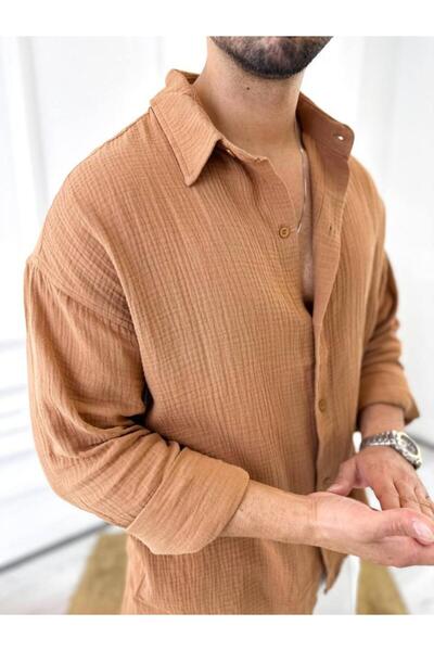 elkumoda Soft Textured Oversize Shirt - Anti-Sweat Fabric, Comfortable Fit
