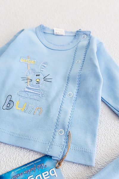 Babymod Double Baby Boy Set with Front Snap Fasteners and Rabbit Figure