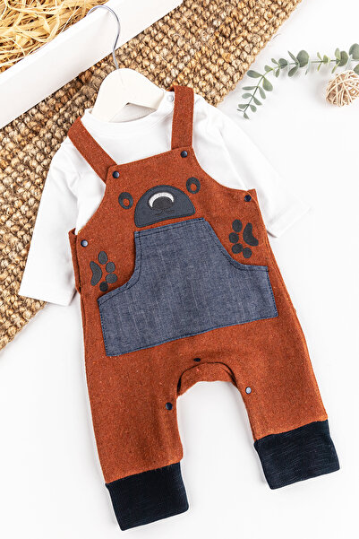 Babymod Ayıcık İşlemeli Erkek Bebek Tulum Salopet Takım