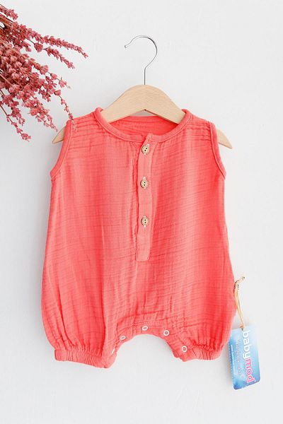 Babymod Buttoned Organic Muslin Baby Boy Jumpsuit