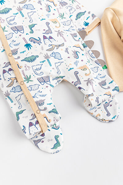 Babymod Dino Figured 2-Piece Long Sleeve Baby Girl/Boy Jumpsuit Set