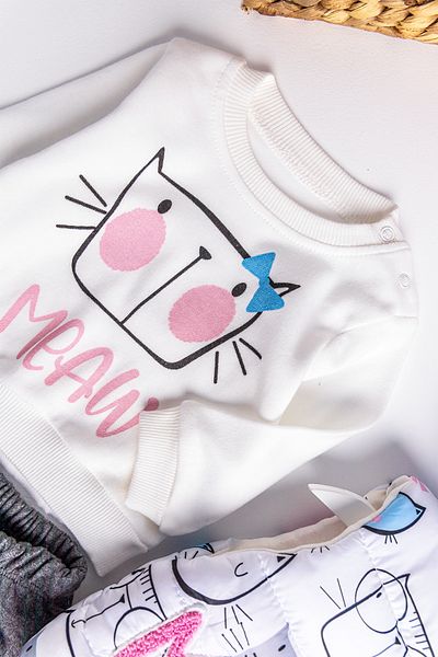 Babymod Baby Girl Set Cat Patterned Baby Girl Inflatable Vest Set