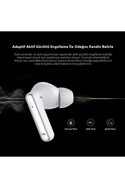 ROSSTECH Soundparty Rs-300 Aktif Gürültü Önleyici Tws Bluetooth 5.3 Kulaklık-Şeffaf Mod-4 Mikrofonlu