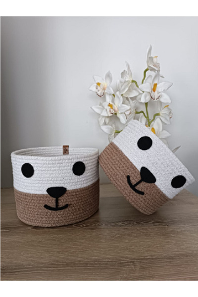 entarzlife مجموعة سلة خوص طبيعية مصنوعة يدويًا مكونة من قطعتين - سلة ألعاب من...