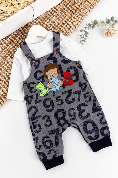 Babymod Figür İşlemeli Erkek Bebek Tulum Salopet Takım
