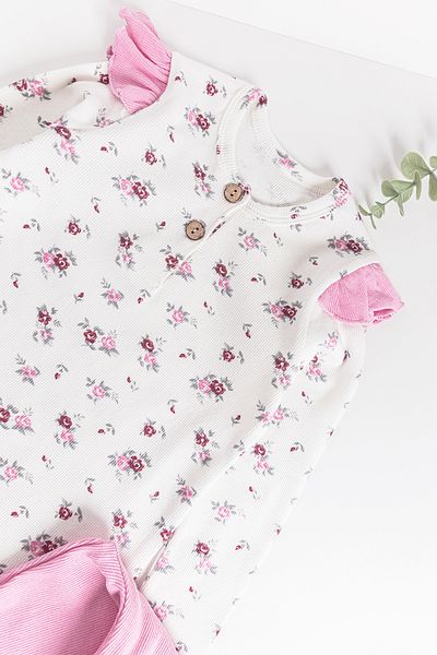 Babymod Flower Patterned Frilly Girl's Pajama Set