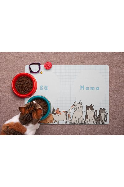 MARSA 50x30 Machine Washable Cat-Dog Pet Food and Water Coaster