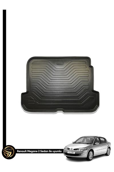Gold Oto Aksesuar Renault Megane 2 Sedan 2004-2009 Waterproof 3d Bagaj Havuzu...