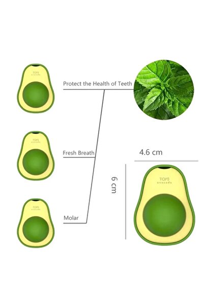 MİO Sevimli Avokado Şekilli Doğal Catnipli Yenilebilir Kedi Nanesi Otu Kedi Yalama Topu Ve Kedi Oyuncağı