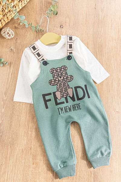 Babymod Ayıcık Desenli Erkek Bebek Tulum Salopet Takım