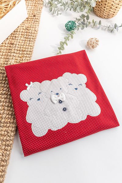 Babymod Teddy Bear Embroidered Polka Dot Double Layer Girl/Boy Baby Blanket