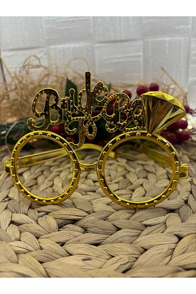 Deniz Party Store Golden Solitaire - To-Be-Bride Plastic Glasses Party Accessory 1 PCS