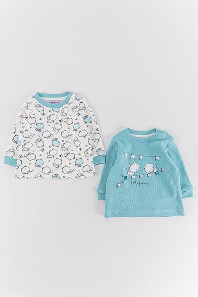 Babymod 2-Piece Baby Girl/Boy Body Sweat Set with Cat Figure