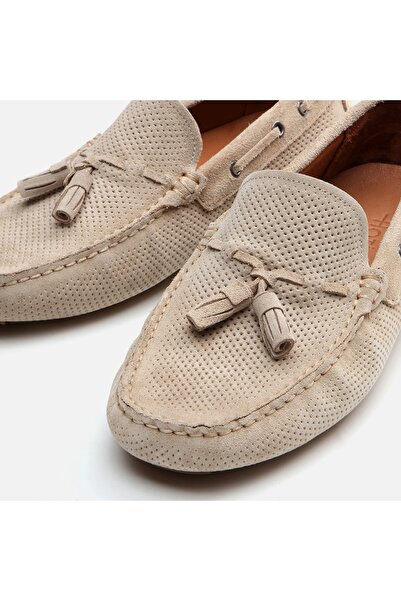 Hotiç Beige Genuine Leather Men's Loafer