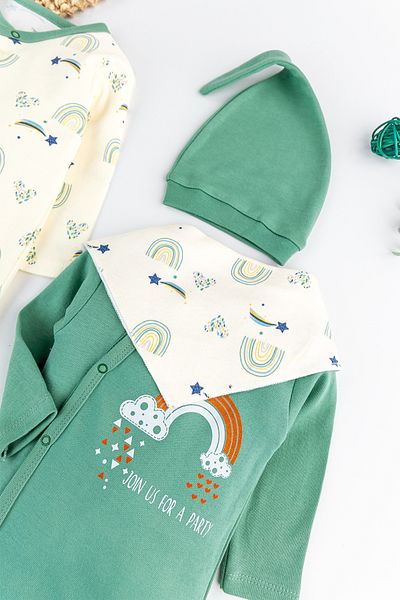 Babymod Rainbow Themed 2-Piece Long Sleeve Baby Girl/Boy Jumpsuit Set