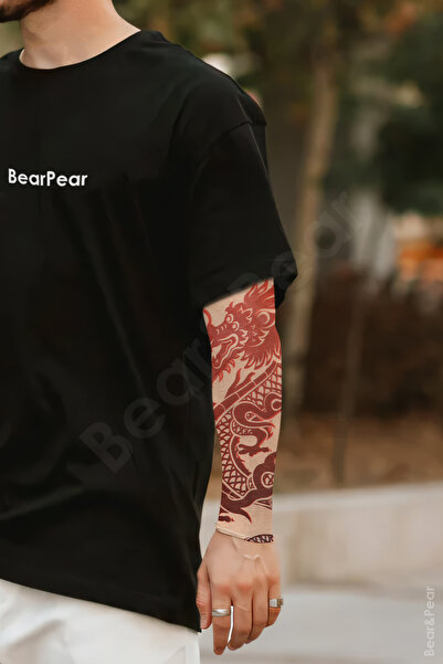 BearPear Dragon Giyilebilir Çorap Dövme 2'li Tattoo Sleeve