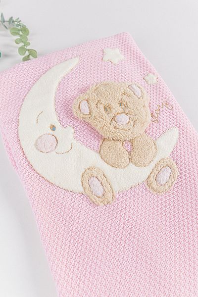 Babymod Girl/Boy Welsoft Lined Baby Blanket with Teddy Bear Figure
