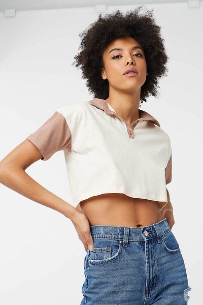 Ardene Colorblock Cropped Polo