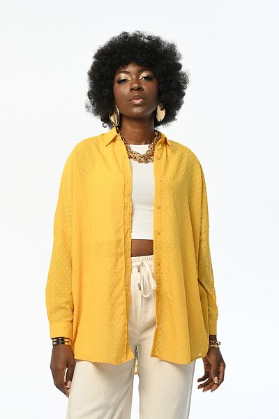 Orfeo Negro Cămașă din șifon de damă oversize cu model