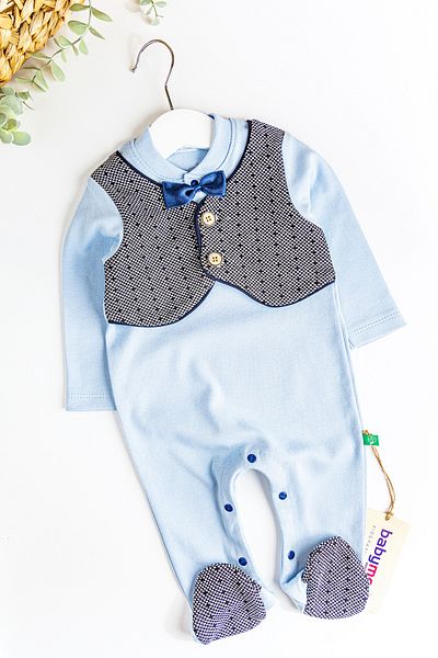 Babymod Baby Boy Jumpsuit with Vest and Bow Tie