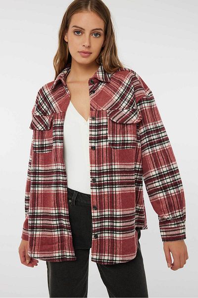 Ardene Plaid Wooly Oversized Shirt