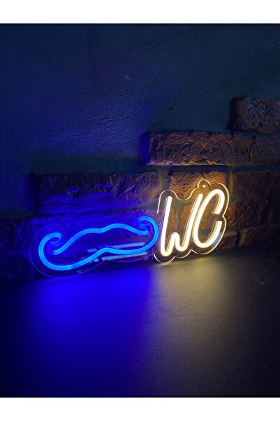 Neonite 'ERKEK WC' Işıklı Neon Led Dekoratif Duvar Yazısı Tabelası (35X13CM)