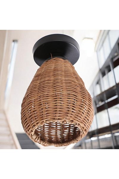 oceanpoint 20cm Rattan Ceiling - Plafonier Handmade, Lighting Natural Design Hall, Living Room, Kitchen, Children's Room