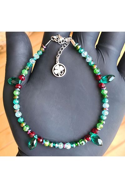 Singincraft Emerald Green Australian Crystal Anklet (Handmade Design Products)