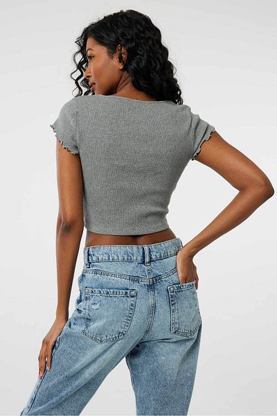 Ardene Ultra-Cropped Tee with Ruching