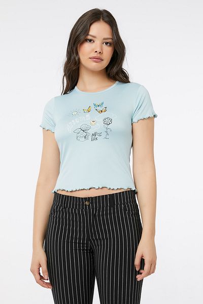 Ardene Pastel Lettuce Edge Tee