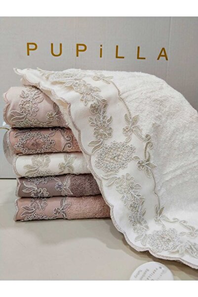 Pupilla Collection El havlu seti bambu fransız güpür 6 adet 50x90cm marta