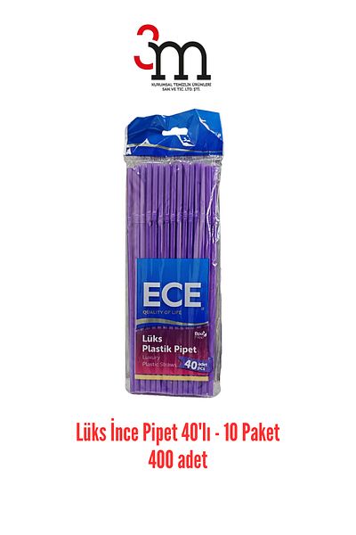 Ece ماصات رفيعة فاخرة بألوان مختلطة مكونة من 40 قطعة - 10 عبوات