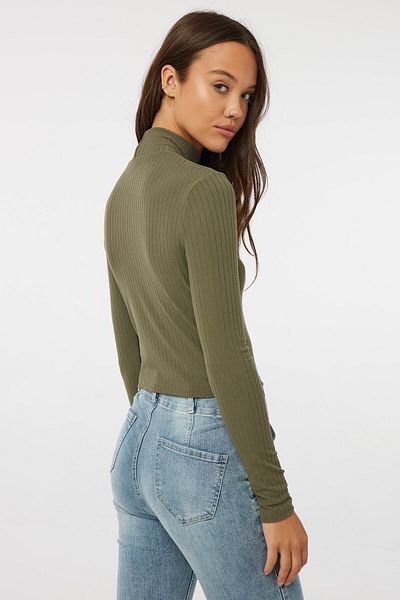 Ardene Crop Long Sleeve Mock Neck Top
