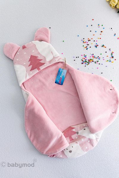 Babymod Baby Girl Swaddle with Teddy Bear Figure